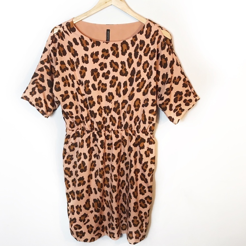 WALTER  Leopard Cold Shoulder Dress
